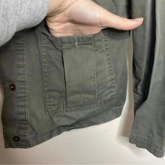 Wet Seal 100% Cotton Green Cargo Utility Hooded Jacket Southwest Patteren - Picture 4 of 9